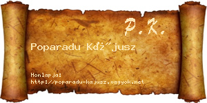 Poparadu Kájusz névjegykártya